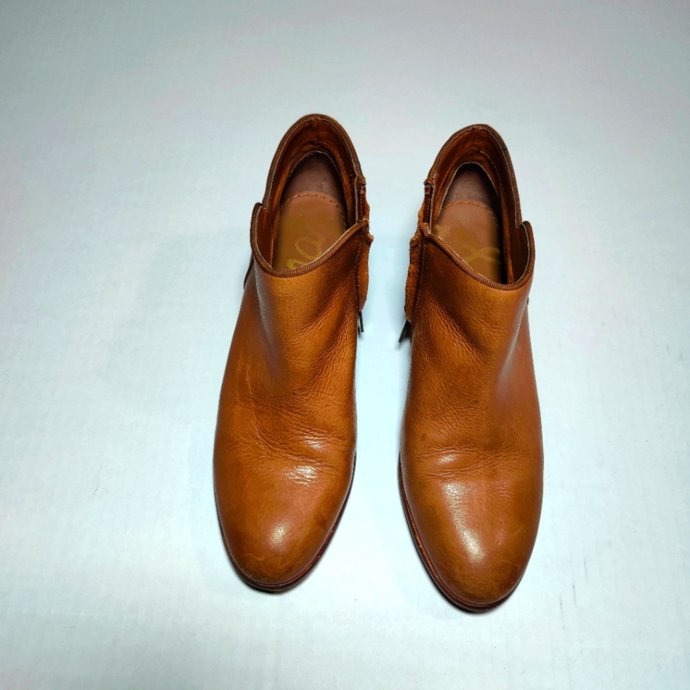 Sam Edelman Pryce Ankle Booties Brown Leather.Side zipper slip on shoes size 7